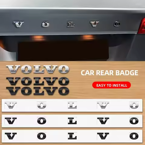 3D ABS Logo Letters Car Rear Trunk Badge Sticker For Volvo Xc60 Xc90 V40 V60 S60 V50 V90 S80 C40 XC4