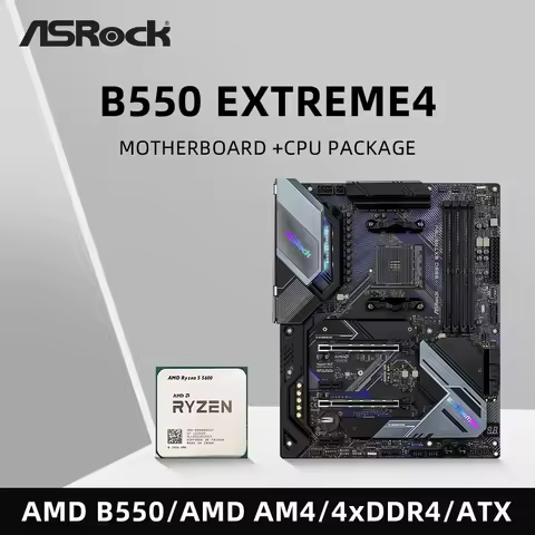 ASRock B550 EXTREME4 Motherboard Set Kit with Ryzen 5 5600 CPU 4xDDR4 4733MHz M.2 NVME HDMI AMD B550