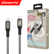 Elementz - [ 30CM ] 240W Type-C 極速充電線 | 8K影音 | 40Gbps傳輸線 N15-PRO | 鈦金屬