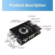 บอร์ดขยายสัญญาณเสียงบลูทูธโมดูลเครื่องขยายเสียงบลูทูธแบบปรับเสียงเบสสูงและZK-1602T TDA7498E ของแท้16