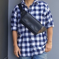 กระเป๋าสะพายผู้ชาย 2IN1 กระเป๋าคาดอก กระเป๋าคาดเอว หนังPU แบรนด์ WOLVES ORIGINAL 100% งานไทย งานเย็บ