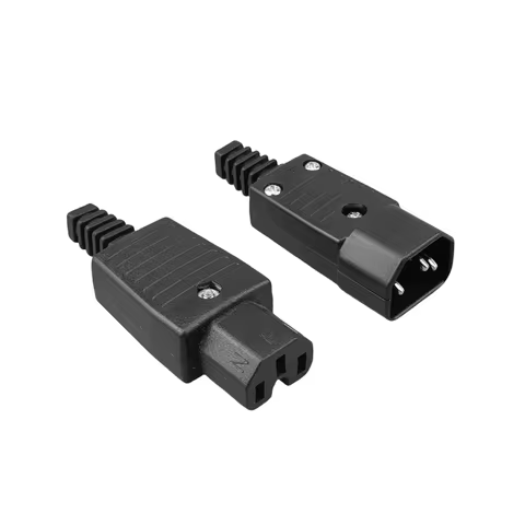 IEC320 C14 C13 AC Electrical Socket Power Supply Plug Socket Black IEC C13 Male Plug Rewirable Power