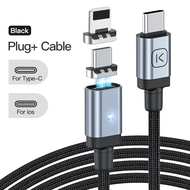 KUULAA 65W LED USB C Cable Magnetic USB Type C Cable For Huawei Xiaomi Samsung 27W Type C To Lightning Cable For iPhone 14 13 12 11 Mobile Phones Fast Charging PD Magnetic Cable Mobile Phone Cable USB Cord