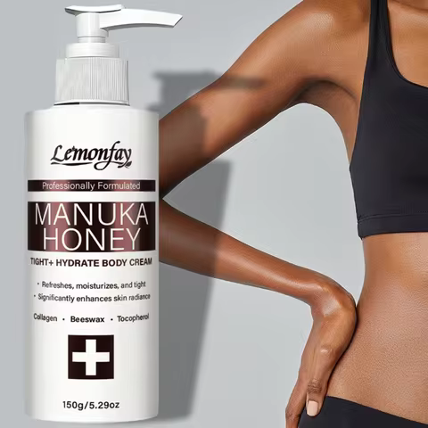 Lemonfay Manuka Honey Tight+Hydrate Body Cream, Collagen & Beeswax Moisturizer for Radiant & Firm Sk