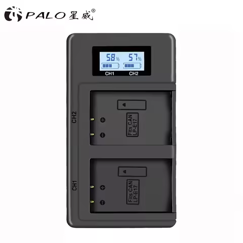 PALO LPE17 LP E17 LP-E17 LCD USB Charger for Canon EOS 200D M3 M6 750D 760D T6i T6s 800D 8000D Kiss 