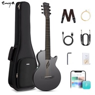 Enya NOVA Go SP1 Carbon Fiber Acoustic Electric Guitar with Smart AcousticPlus 35 Inch Travel Acusti