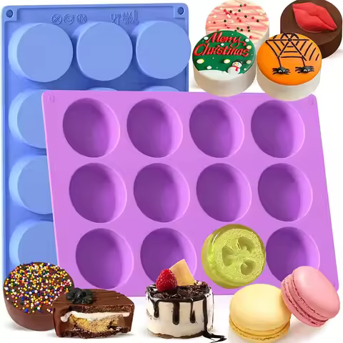 Chocolate Covered Oreos Mold 12-Cavity Non-Stick Round Silicone Oreo Cookie Molds for Chocolate Cand