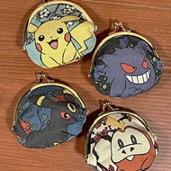 Pokémon Japanese Pattern Coin Purse - Gengar, Hogueta, Pikachu, or Umbreon - Approx. W90xH85xD5mmㅤDi