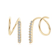new ANZIW Stylish Bar Spinning Earrings 14k Gold Plated 925 Silver for Women Moissanite Piercing Ear