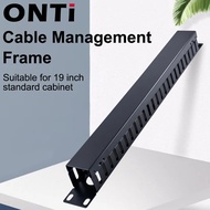 1U Network Cable Management Horizontal Mount 19 inch Server Rack , 12/24 Slot Metal Finger Duct Wire