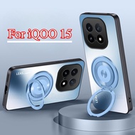 Frosted Stand Holder Ring Bracket Phone Case For iQOO 15 5G Matte Hard Casing Shockproof Back Cover 