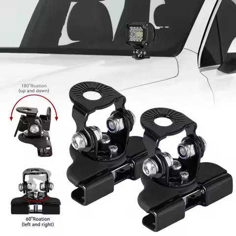 2pcs Universal Car Auto A-Pillar Hood LED Work Light Cover Bracket Holder Mounting Lamp Clamp Bar Cl