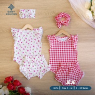 GK BABY SET JEJE BABY ROMPER INCLUDING HEADBAND SET 3 IN 1 AGES 3-15 MONTHS VERSION 2