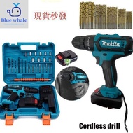 [in stock](Limited time sale) Ultra-low price Makita Tools 31 PCS Set Cordless Impact Drill Battery Screwdriver Hammer Drill 3 Modes 2 Speed Work Set with LED Light 1C9C