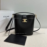 🔥👜 CELINE LOUISE中號光滑牛皮革手袋凱旋門肩揹斜揹手提包水桶包 女款 黑色啡色 💎Carousell官方紫鑽認證💎 超多details實圖，有意可以PM  母親節