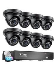 8 Channel 8MP 4K PoE Home Security Camera System Outdoor, 8 x Wired 5MP(3K) Dome PoE IP Cameras, 8CH