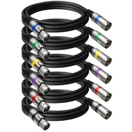 Balanced 6 Pack XLR Cables Noise Free and Long-Lasting XLR Microphone Cable Mic Cable for Studio Mon