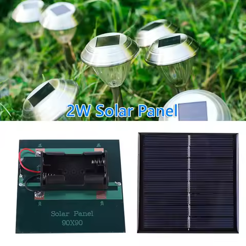 2W 4V Solar Charging Panel Portable Solar Panel Photovoltaic Cells for 1.2V 2xAA Rechargeable Batter