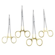 GREATLH Four Type Choices Hemostatic Forceps Gold Handle Forceps Stainless Steel Pliers Straight Cur