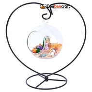 1pc Heart Iron Wire Ornament Display Stand Air Plant Holder Terrarium Hanger Black Finished Product: