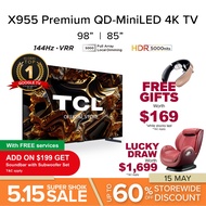 TCL X955 QD-Mini LED | 4K Google TV 85 98 inch| 144Hz VRR |HDR 5000 nits| Ultra Slim | IMAX Enhanced
