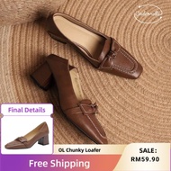[Miss Cinderella]OL Style Low Heels Loafers Chunky