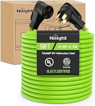 Nilight 50FT 50 Amp RV Extension Cord 250V Heavy Duty 6/3+8/1 Gauge Pure Copper STW Wire UL ETL List
