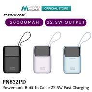 PINENG PN831PD 10000MAH / PN832PD 20000MAH POWERBANK FAST CHARGING BUILT-IN CABLE 22.5W TYPE C / I-C