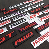 3D Three-Dimensional AWD Word Label Sticker TURBO Turbocharged Tail Label Sticker HYBRID HYBRID Powe