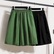 Cotton Linen Shorts for Women Casual Loose Elastic Waist Wide Leg Shorts Vintage Solid Harajuku Five-point Pants Women Clothing