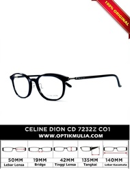 Frame Kacamata Celine Dion CD 7232Z Co1 Original