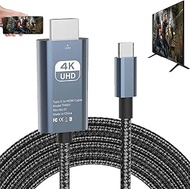 HDMI Adapter USB Type C MHL Cable Braided 4K HD Video Converter HDTV Cord for Mirroring to Projector Monitor TV Compatible HP Laptop MacBook LG Samsung Note 22 Plus Galaxy S9 S20 S22 S21 Android Phone
