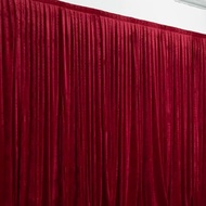 Sewn Red Velvet Curtain 0.7m x 3m Decorative CNY, Beautiful and Luxurious Backdrop Decor for Wedding