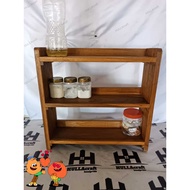 KAYU 3-layer WOODEN SHELF TEAK WOOD/WOOD NOVEL SHELF/3-LAYER COSMETIC SHELF
