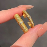 Ring S926 Sterling Silver Medieval Style Brushed Couple Ring French Light Luxury Niche Plain Ring Fe