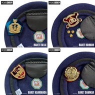 Beret biru PM Beret/, TNI AL Beret, TNI AU Beret, Brimob Beret, Provost, PBB one set camel beret/ TN