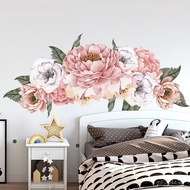 Home mup1302Removable Luxurious Wall Decoration Stickers Green Plants New Style Background Peony Blo
