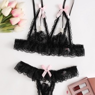 Super sexy 2-piece lace lingerie set with beads 1010