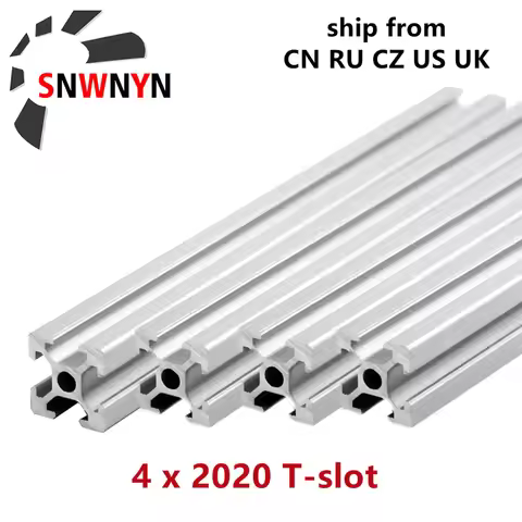 4pc 2020 Aluminum Profile Extrusion T-Slot EU Standard 100 200 300 500 600 800 1000mm For CNC 3D Pri