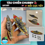KMS-Bismarck Fat Battleship ️ HMS-Hood ️ Chubby Battleship [47.ART - 3D PRINTED] 3D Printed Warship
