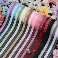 1 Roll 25 Yards* Plain Color Fabric Ribbon No Pattern Half Satin Glass Size 2.5 cm Tied To A Birthda