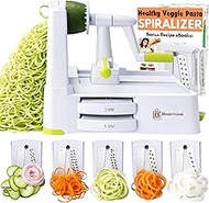 Brieftons 5-Blade Vegetable Spiralizer: Strongest-Heaviest Spiral Slicer, Best Veggie Pasta Spaghett