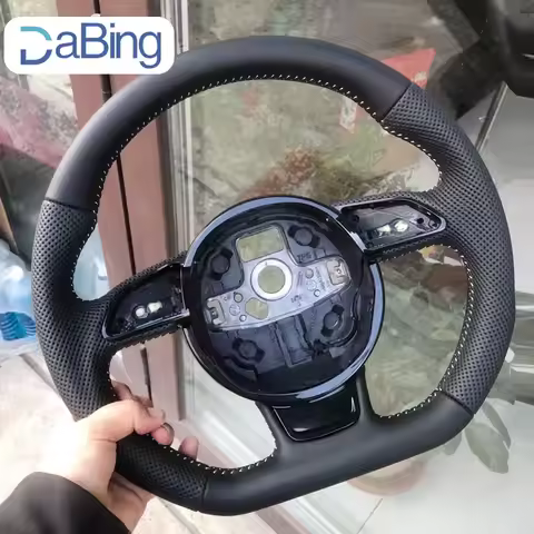Fully Perforated Steering Wheel Flat Bottom Steering Wheel Campaign Assembly For Audi A3 A4 A5 S4 S5