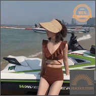 หมวกสานครึ่งหัว visor cap ของใหม่ Peacock Steps