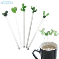 cc Glass Coffee Stirrers Cactus Stirring Sticks Reusable Stirrers Stir Cocktail Drink Bar Stick for 