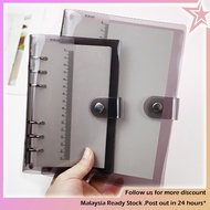 Ready Stock A6 A5 Diary Office Notebook Journal PVC Black Clear Transparent Cover Binder 6 holes Loo
