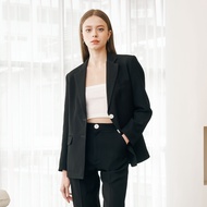 PIMNATTA Lucia Blazer Black เบลเซอร์ตัดเย็บงานสูท สีดำ Workwear Minimal ผ้า BM อัดกาว ใส่สบาย เรียบห