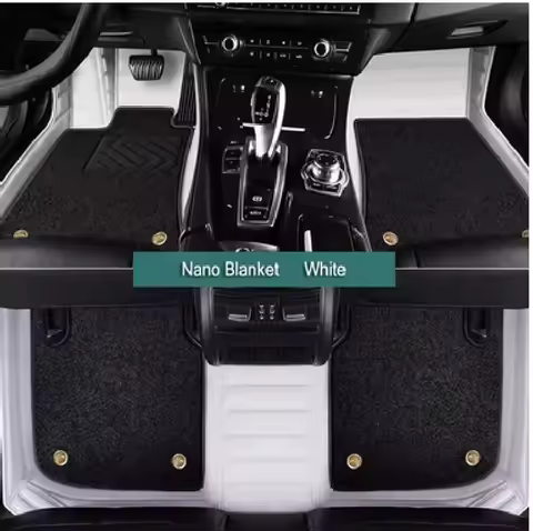 Custom Car Floor Mats Double layer for BMW 5 Series E39 E60 F10 G30 G60 Auto Carpets leather liners 