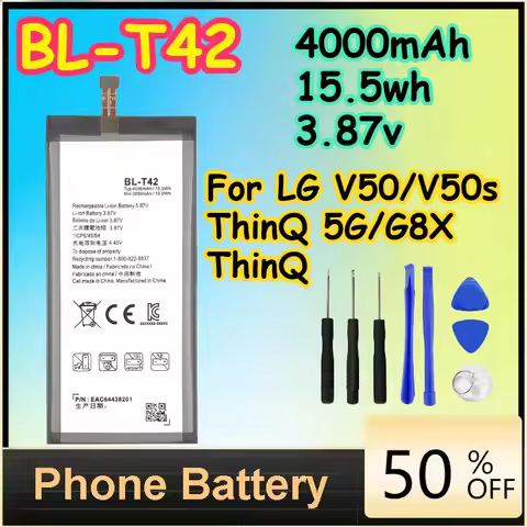 BL-T42 3900mAh 15.5wh 3.87v Battery for LG V50/V50s ThinQ 5G/G8X ThinQ Replacement Phone Batteries+ 
