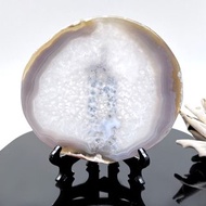偶白。擺件 療癒 禮物 淨化 能量 有天然礦坑 l 瑪瑙片 爆晶片 l